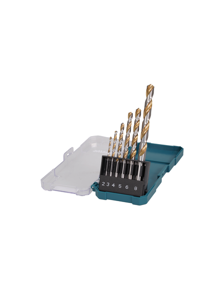 HSS-G metallipuuride komplekt, titaaniga 6 tk. (2,3,4,5,6,8mm)
