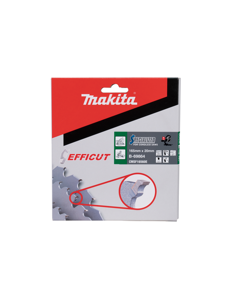 T.C.T hammastega saeketas puidu lõikamiseks 165X1.85X20mm 10° T60 EFFICUT