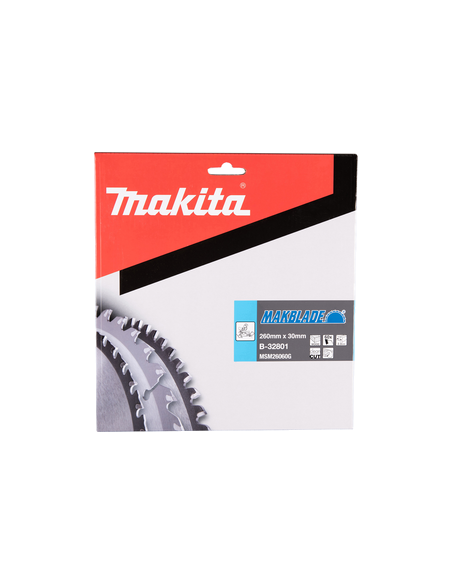 T.C.T hammastega saeketas puidu lõikamiseks 260X2.3X30mm 5° T60 MAKBLADE