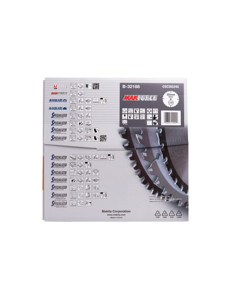 T.C.T hammastega saeketas puidu lõikamiseks 355X3X30mm 20° T24 MAKFORCE